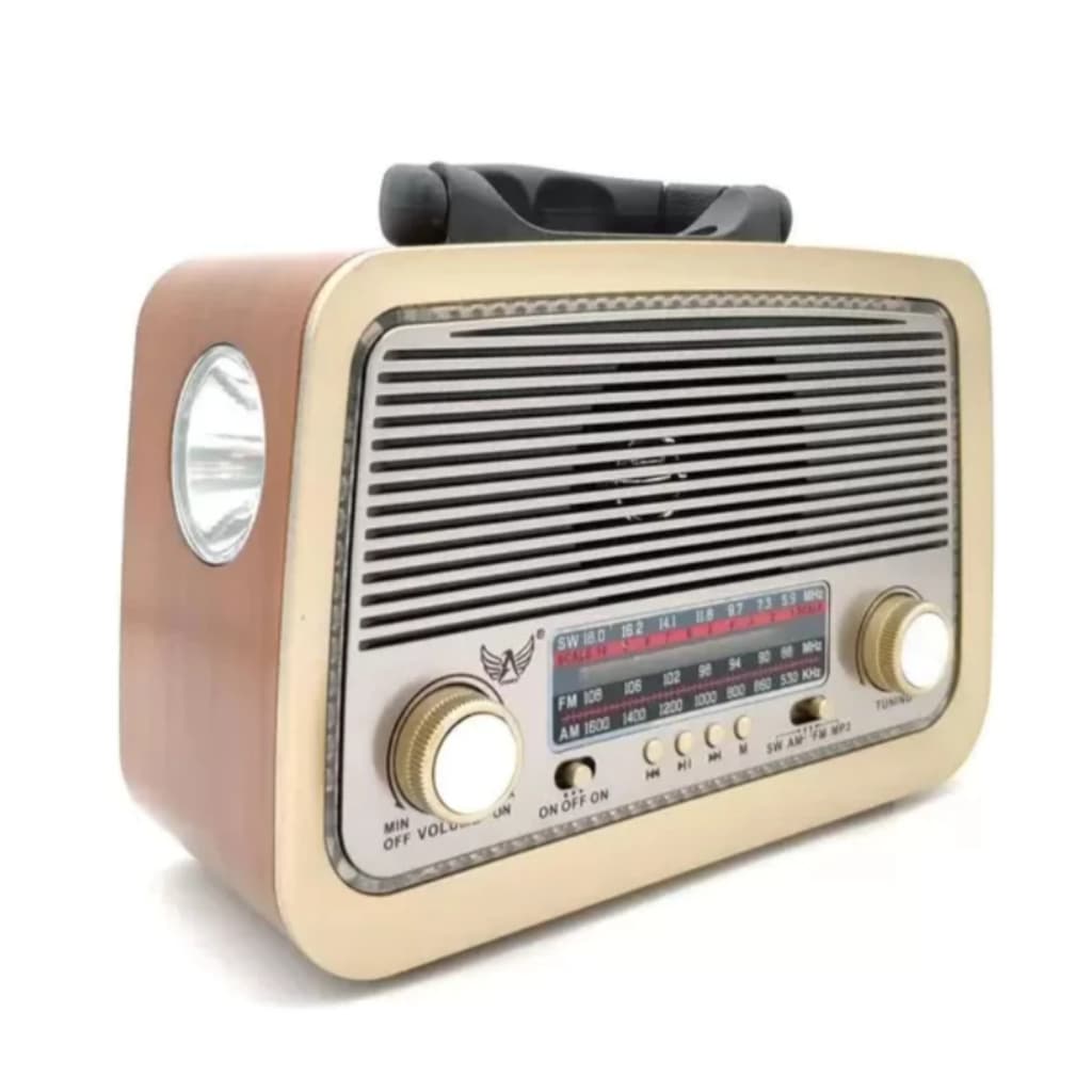 Radio Portátil Retro Am Fm Sd Usb Bluetooth 3199 Caixa Som Antiga