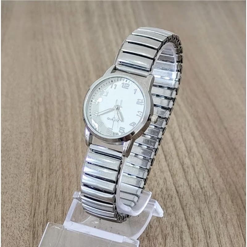 Relógio de pulso Feminino Quartz Mini Pulseira Elástica Analógico Prata/Preto/ouro rosa/rosa