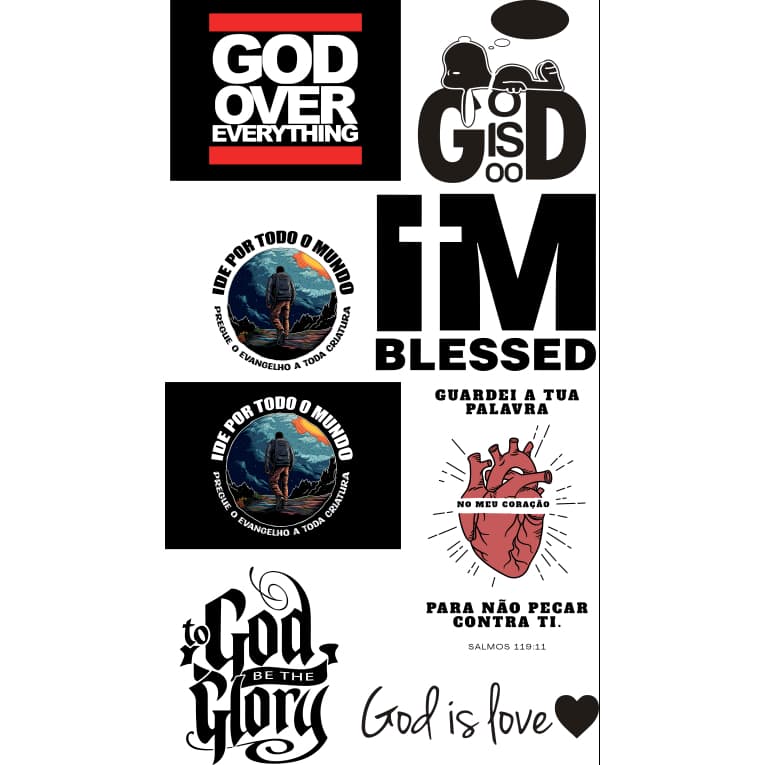 8 Estampas DTF Gospel Cristã alta resolucao para camiseta *pode-se aplicar com ferro de passar