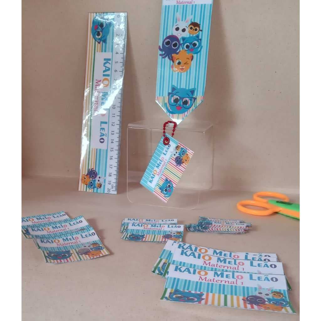 Kit 115 Etiquetas Escolar Personalizada-Tema Bolofofos Adesivo para Material Escolar.