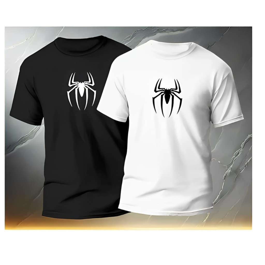KIT 2 Camisetas Masculina Estampa ARANHA Lançamento 100% Algodão Unissex Feminina Camisa Blusa Entrega Rapida