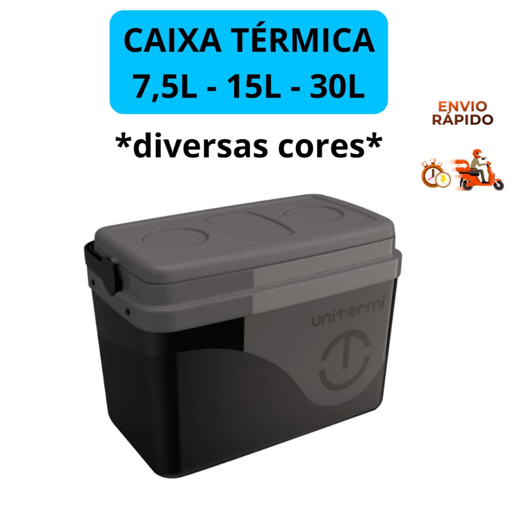 Caixa Térmica Cooler 7,5L- 15L- 30L com Alça Unitermi