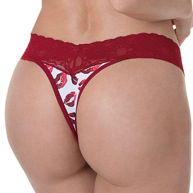 Calcinha Fio Dental Paquera Estampado com Renda na Cintura DeMillus 051752/051753