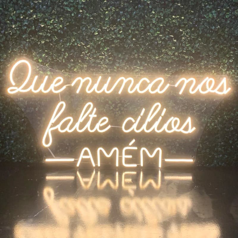 Luminária LED Neon Sua Marca 80cm Personalizado  Seu Nome Luz Parede Decoração Iluminação