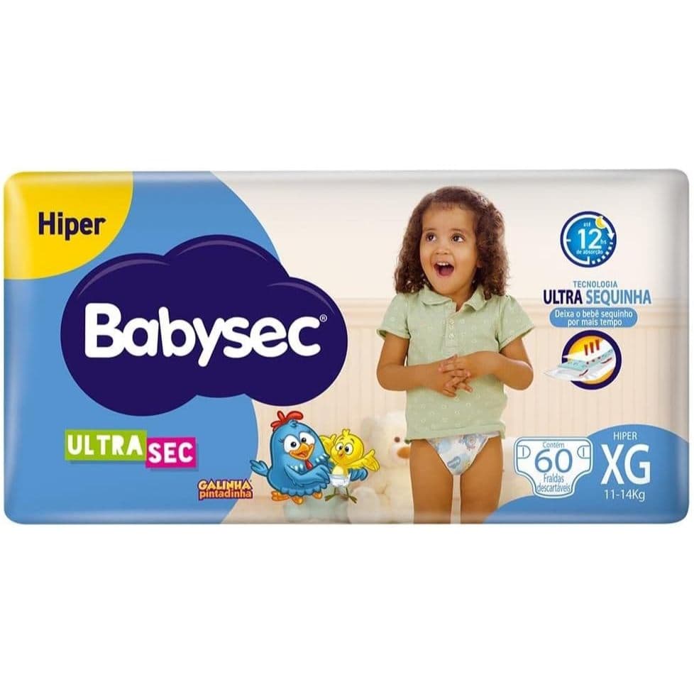 Babysec Fralda Ultrasec Galinha Pintadinha Azul Xg56 Unidades