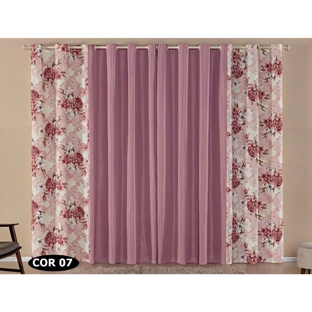 CORTINA PARA QUARTO E SALA LORENA 2 METROS ESTAMPADA