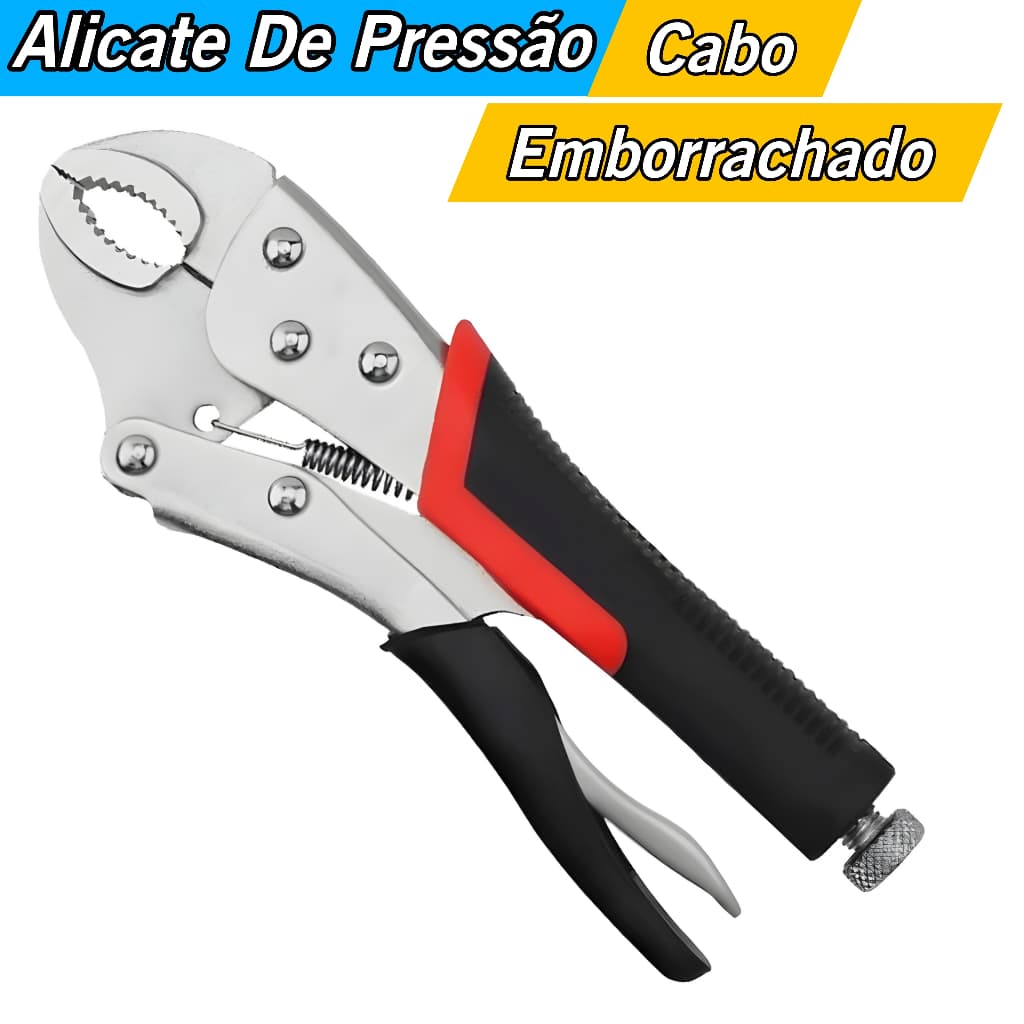 Alicate de Pressão Bico Curvo Cabo Emborrachado profissional