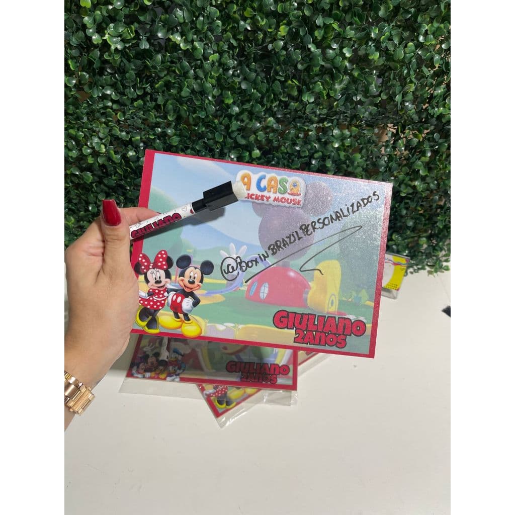 Kit Lousa Magica PERSONALIZADA com NOME E TEMA DESEJADO lembrancinha FESTA INFANTIL - 15x20cm MDF