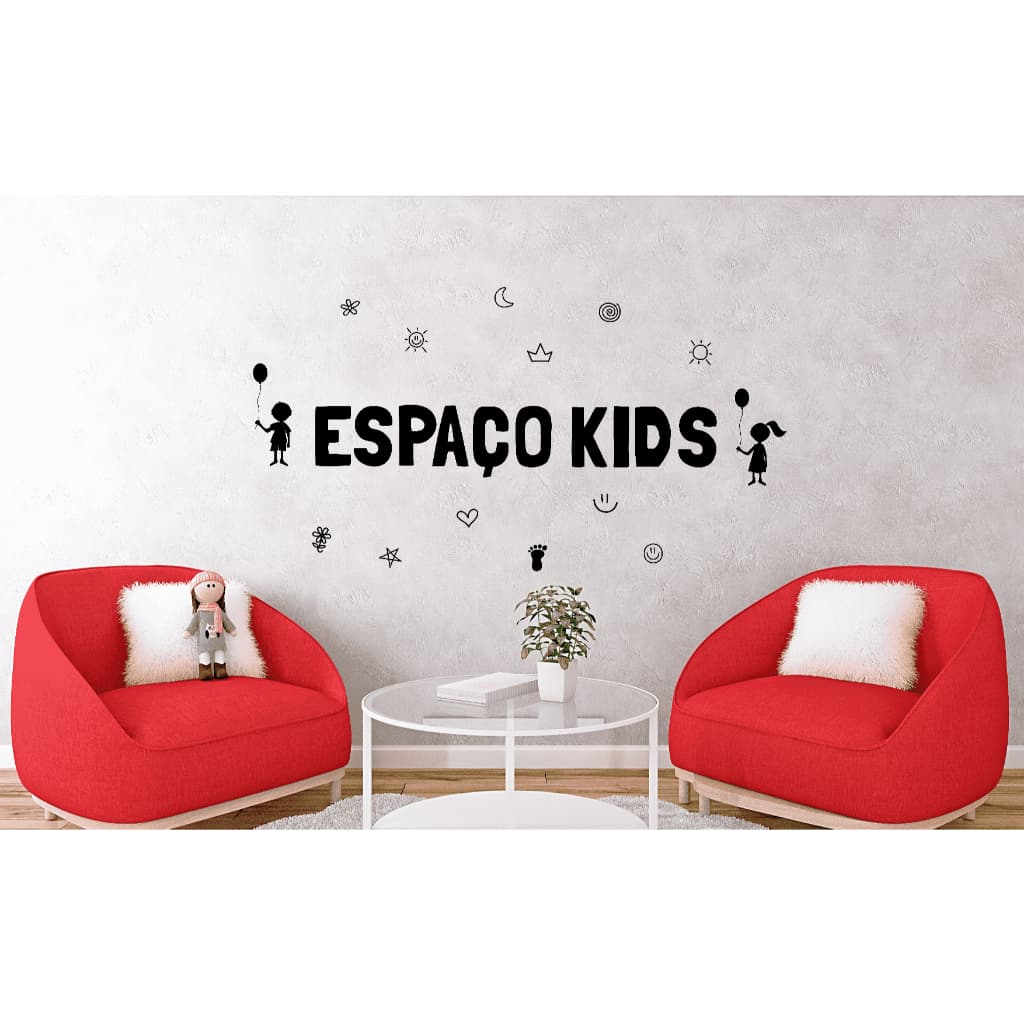Adesivo de parede para decoração infantil espaço kids brinquedoteca igrejas salas