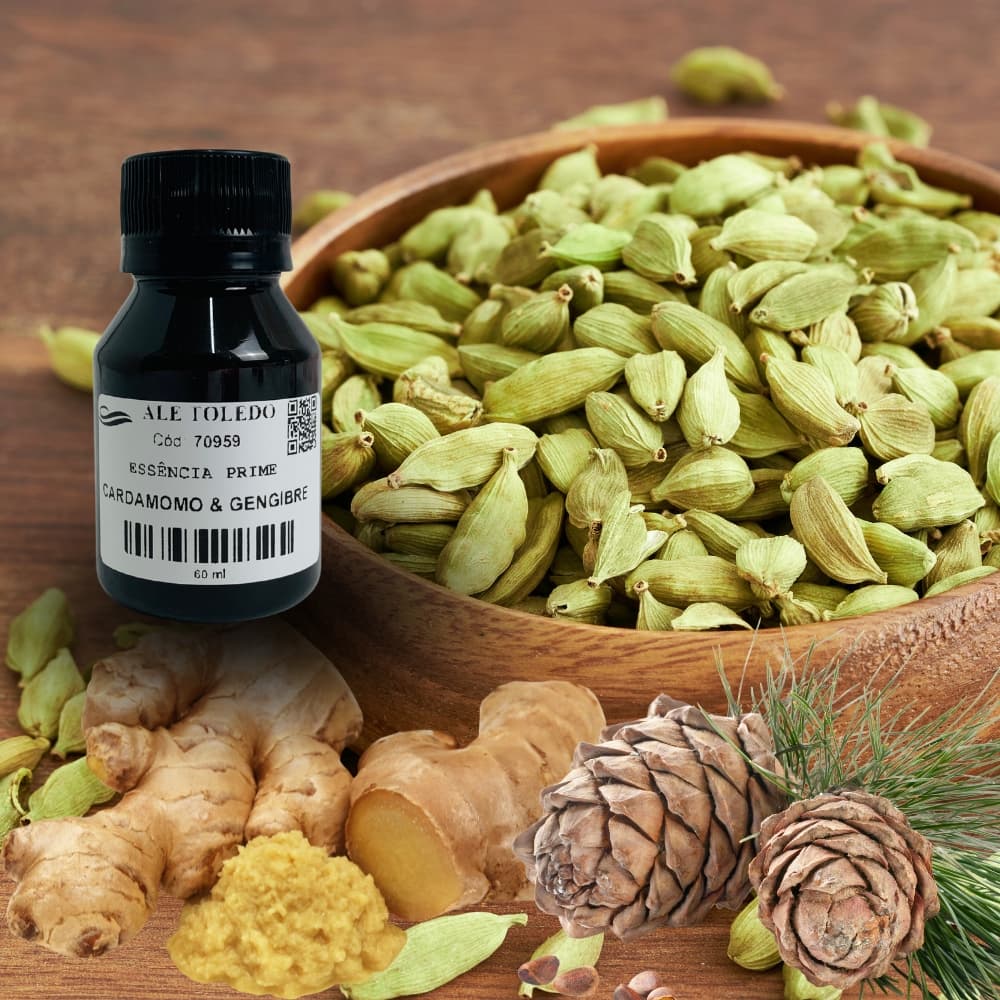 Essência Cardamomo e Gengibre Vollmens Linha Prime 60ml