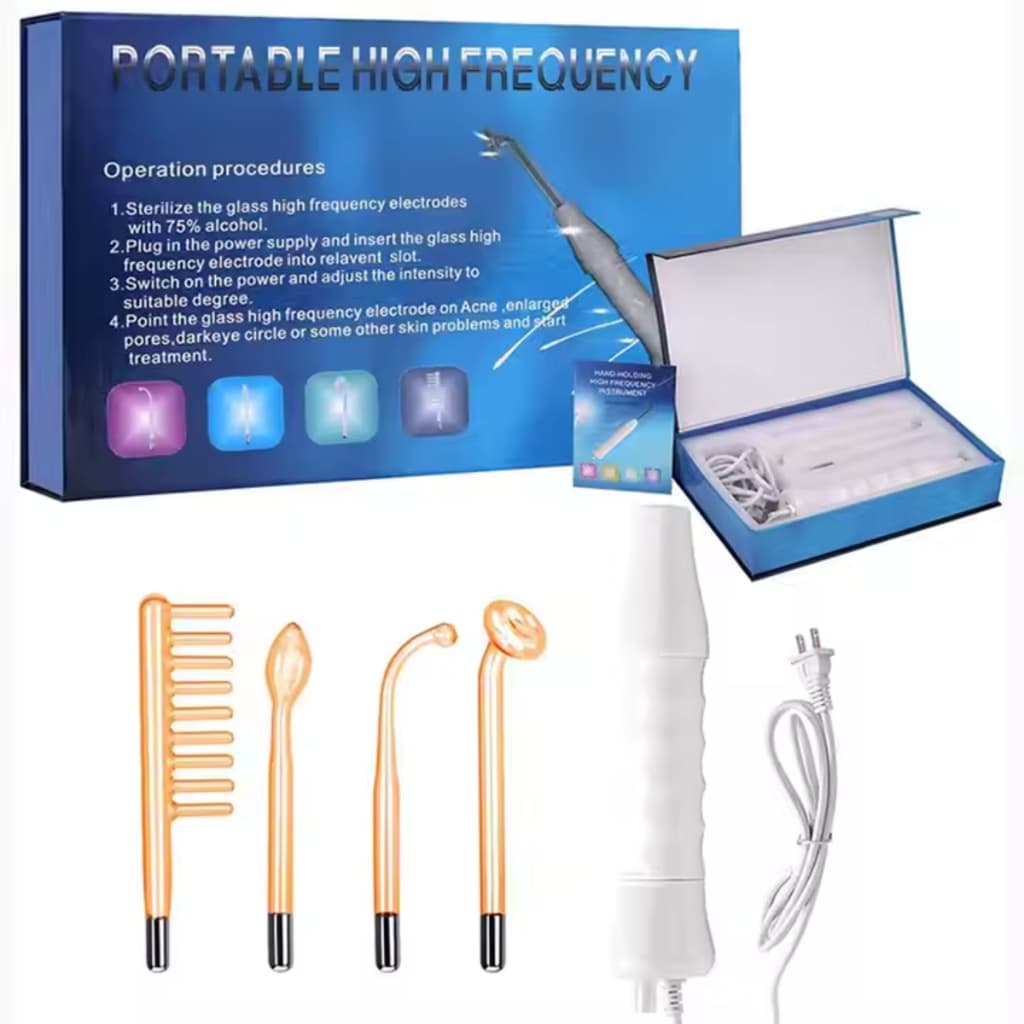 Aparelho de Alta Frequência Portátil Facial Bivolt para Skincare Limpeza de Pele