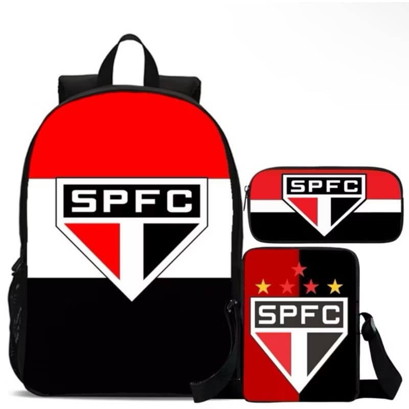 Kit Mochila Estojo e Bag de Time  Conjunto Completo para Estudantes e Atletas