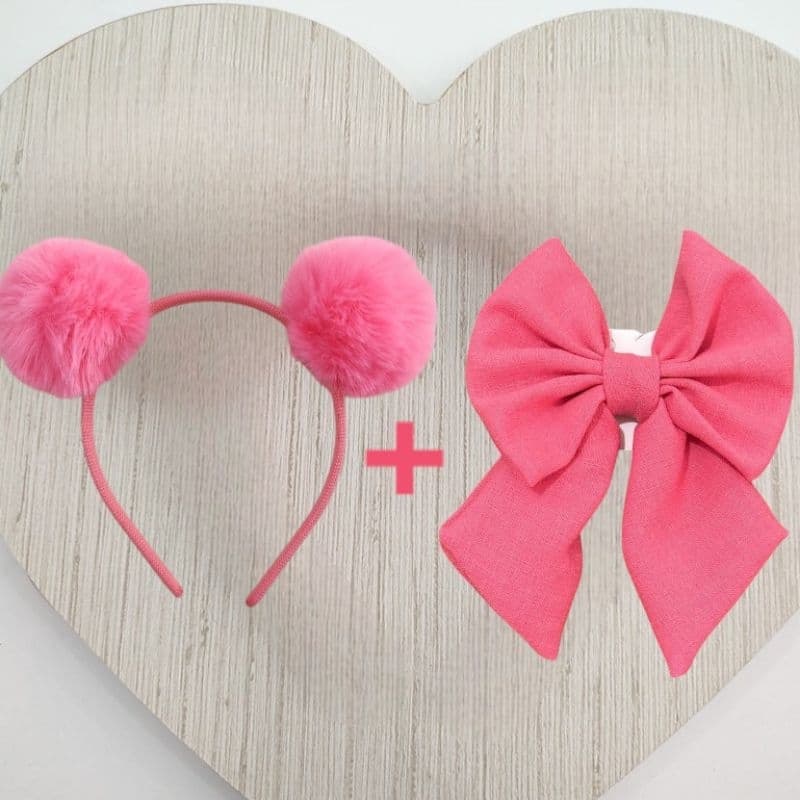 kit meninas 1 laço +1 tiara pompom Maria clara