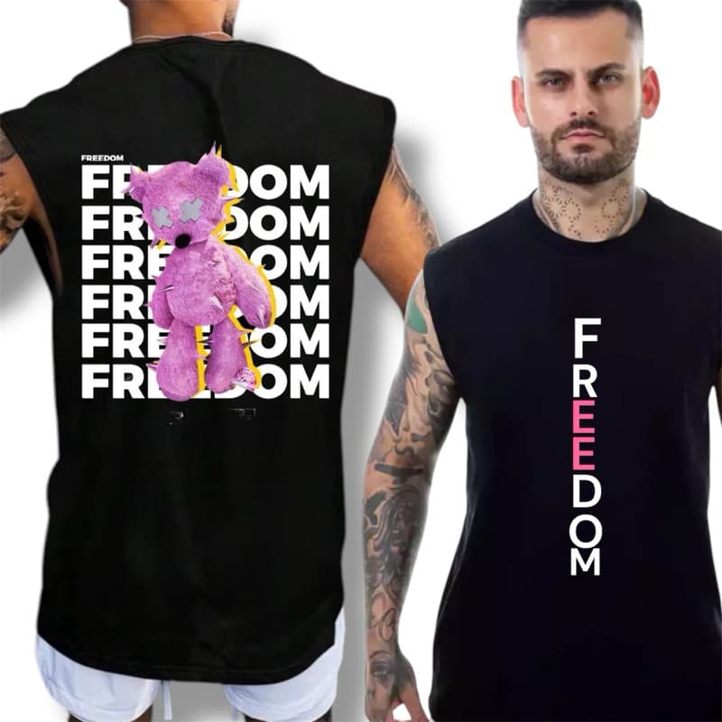 Regata Oversized Machão Larga Fitness Academia Algoao Premium Blusa Estampada Preta Cavada Calor Verão 30.1 Streetwear