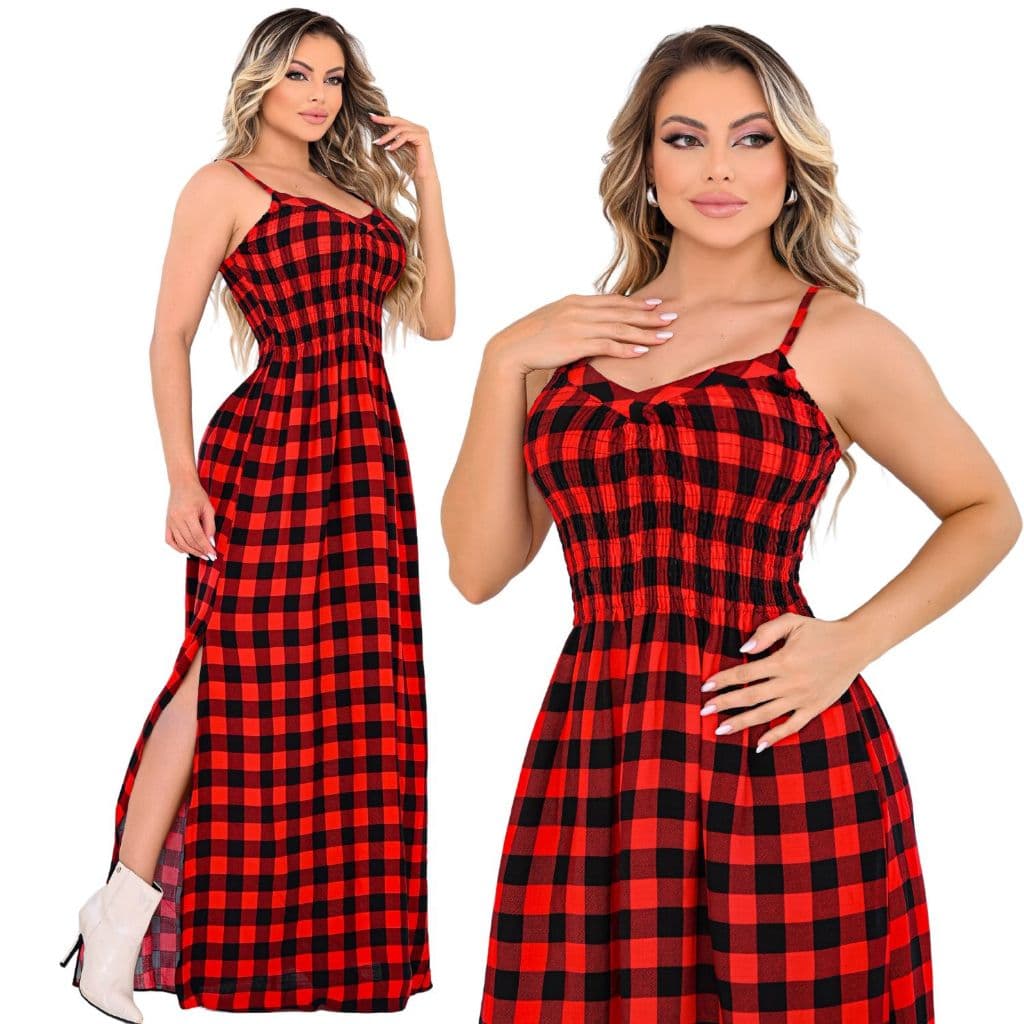 Vestido Longo Alça Regulavel Verão Festa Blogueira