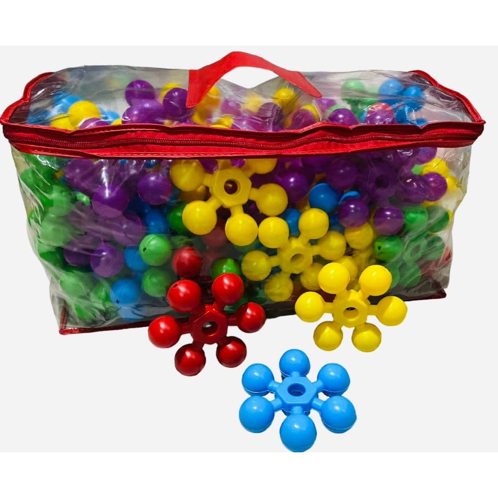 Brinquedo Blocos de Montar Educativo Polibol Original 80 Peças com Bolsa - Blocos Montar Quebra Cabeça Infantil