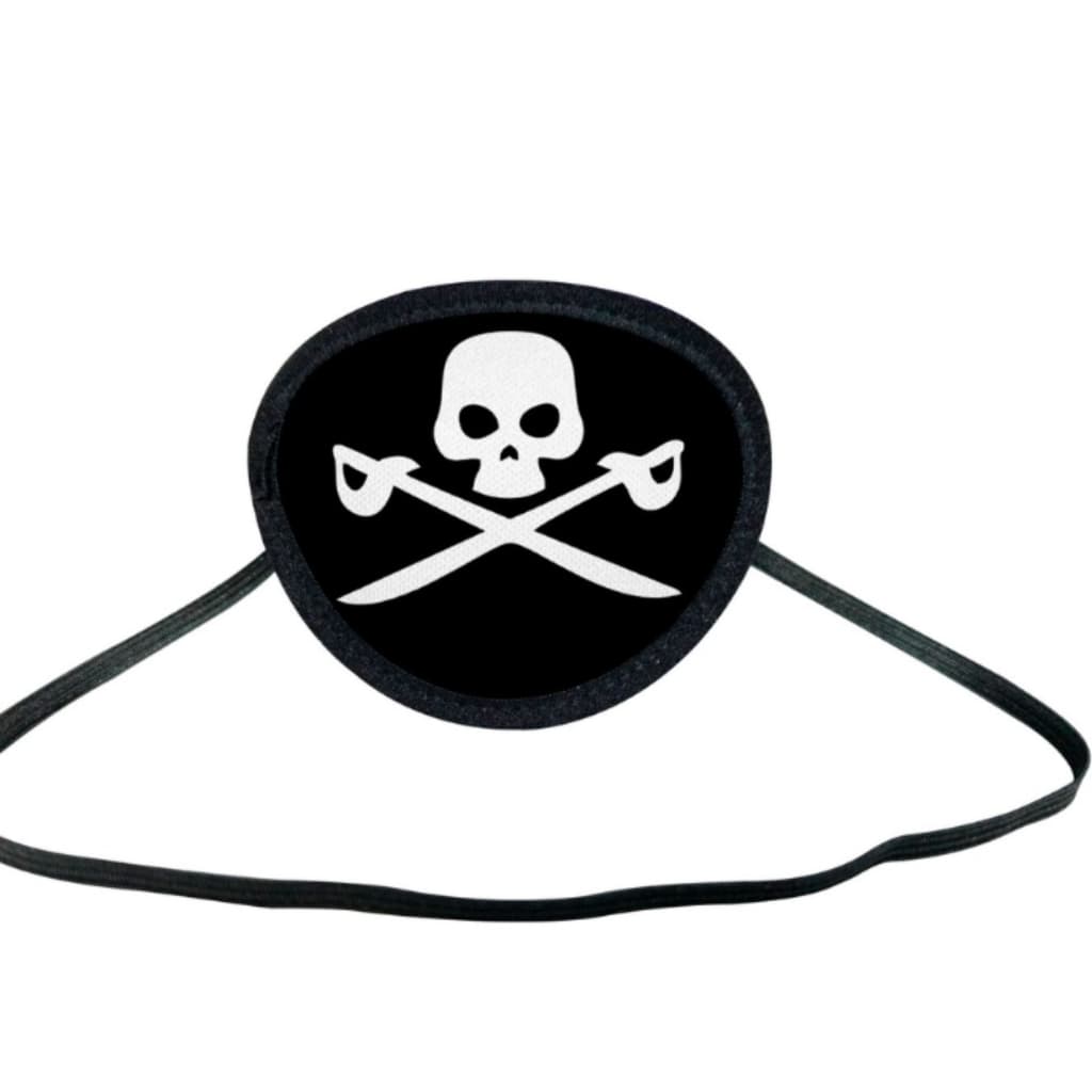 TAPA OLHO OCLUSOR PIRATA ADULTO - NEOPRENE - CAVEIRA ESPADA