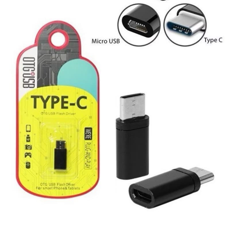 Adaptador OTG Micro USB V8 para Tipo C