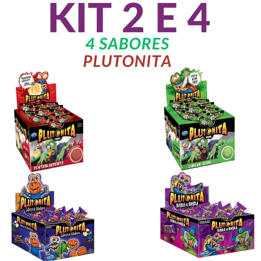 Caixa de Chiclete Plutonita 4 Sabores Kit 2 e 4 - Arcor 40 Uni C/caixa