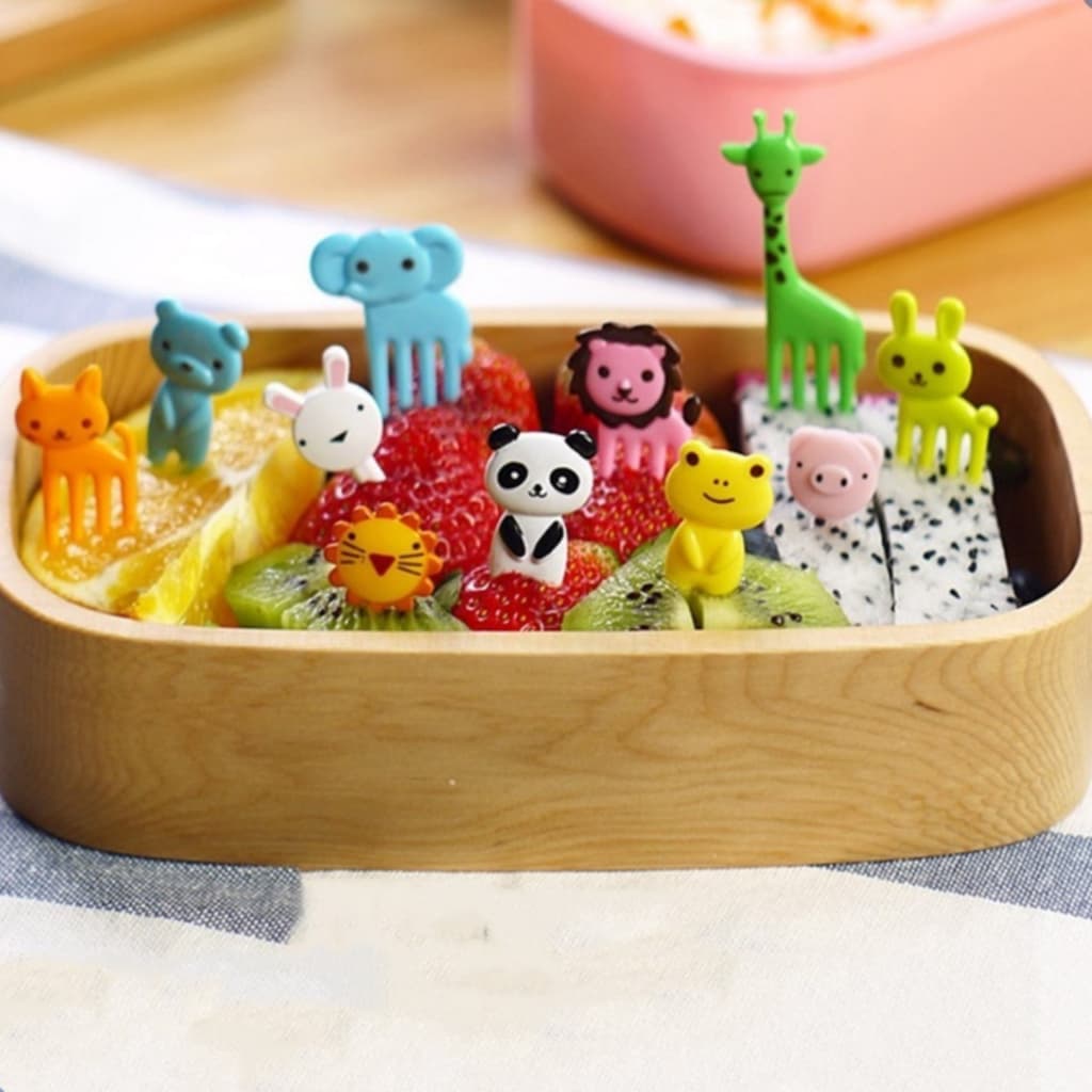 KIT C/50 /10 peças Mini Garfo Para Petisco Infantil Desenho Animado Fruta Bolo Sobremesa