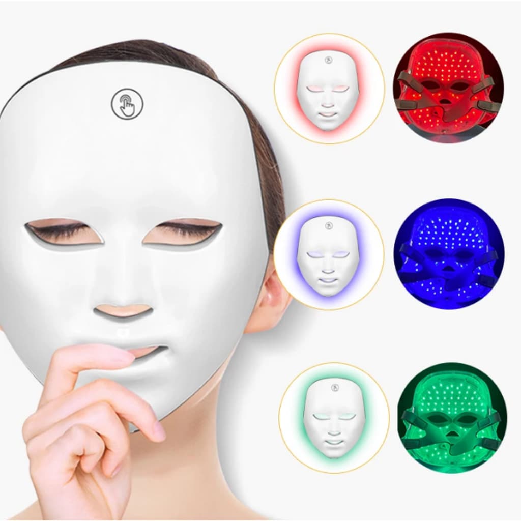 Máscara Led Tratamento Facial Fototerapia Estética 7 Cores
