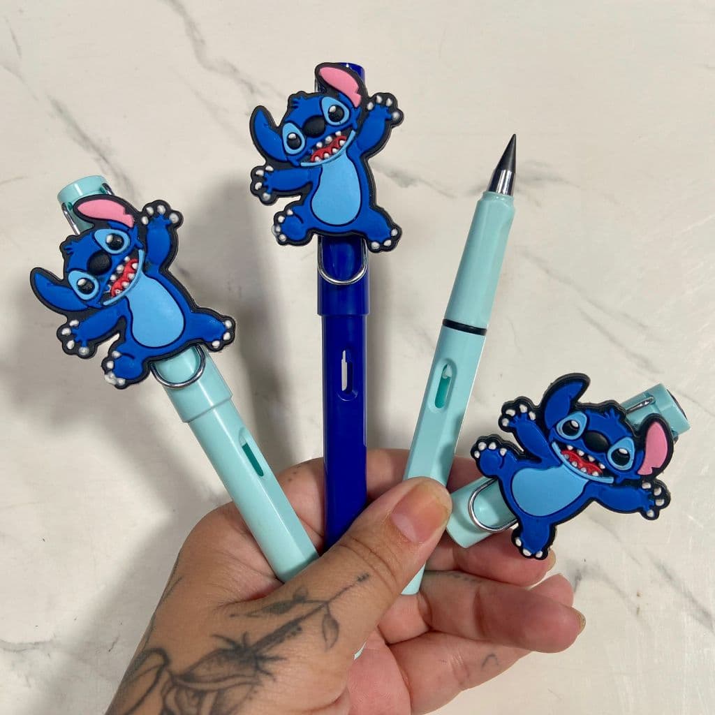 Lápis infinito do Stitch, material escolar, grafite, papelaria fofa