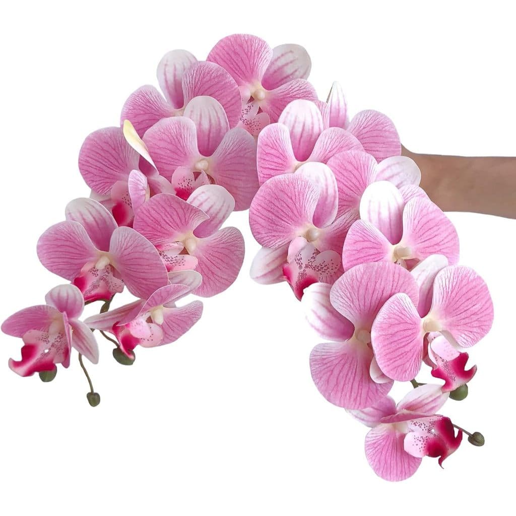 Kit com 2 hastes de orquideas Orquidea 105cm flores artificiais para arranjos e decoração