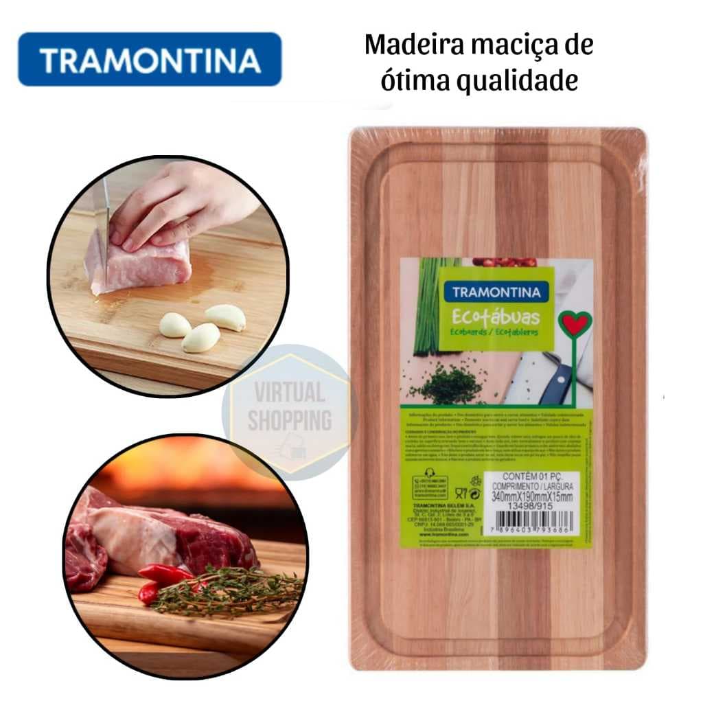 Tábua De Madeira Tramontina 34cm x 19cm Para Cozinha madeira de alta qualidade