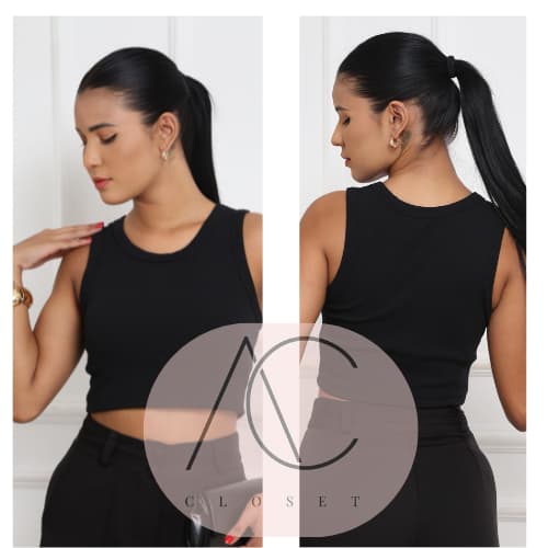 Cropped Feminino Estilosa  Regata no Tecido Premium Ana Ruga Casual Dia a Dia P ao GG blusa