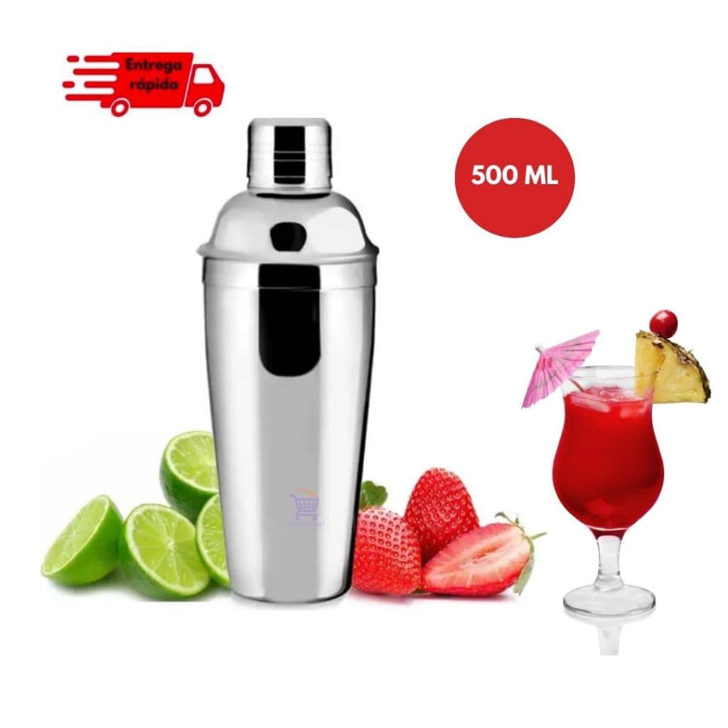 Coqueteleira Inox  500 Ml Drinks Bebidas Geladas Bares Cozinhas Barmans Happy Hour Promoção