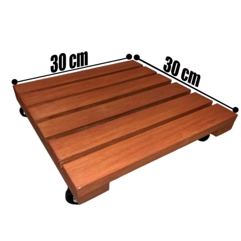 SUPORTE PARA VASOS DE PLANTA DE MADEIRA  COM RODINHAS LANÇAMENTO MARAVILHOSO
