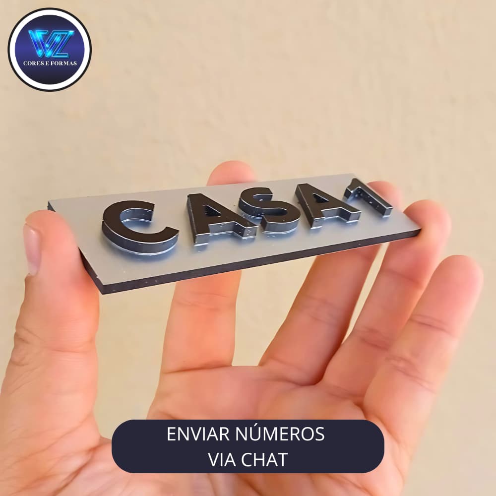 NÚMERO PARA CASA, NÚMEROS RESIDENCIAL, PLACA 12X5CM, IDENTIFICAÇÃO PARA CASA, PLACA DE ENDEREÇO
