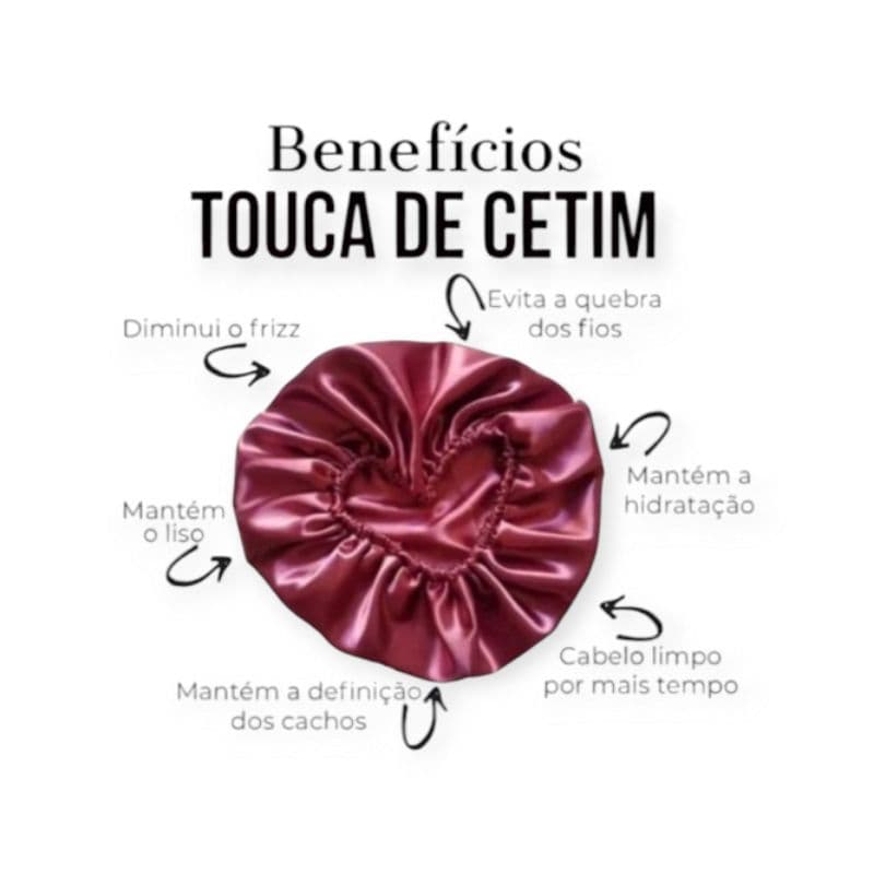 Touca de cetim anti frizz toque de seda LUXO