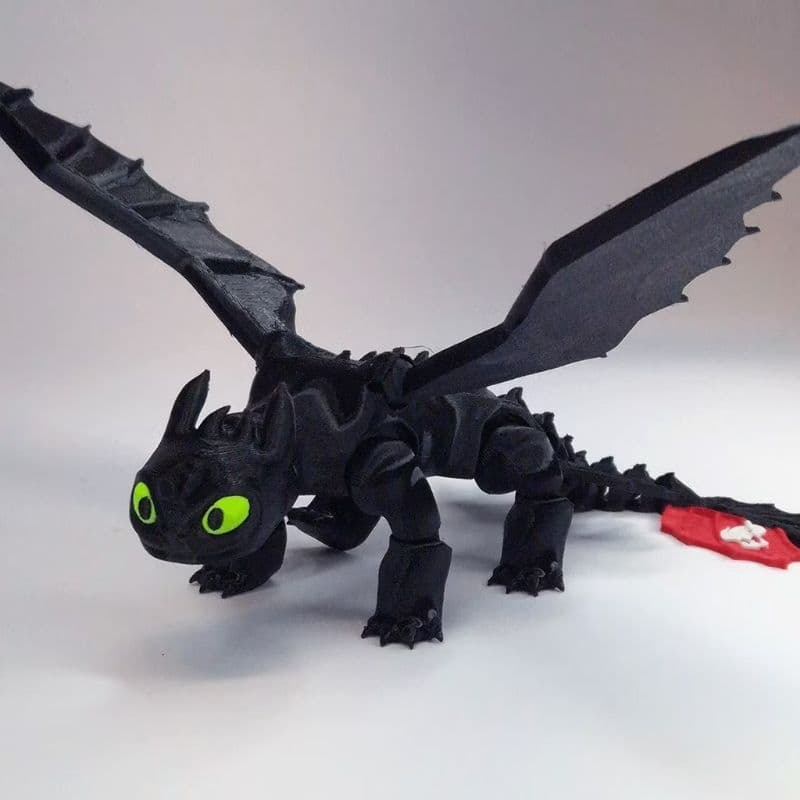 Bonecos Como Treinar Seu Dragão Banguela Fúria da Noite Fúria da Luz Articulado Impressão3D