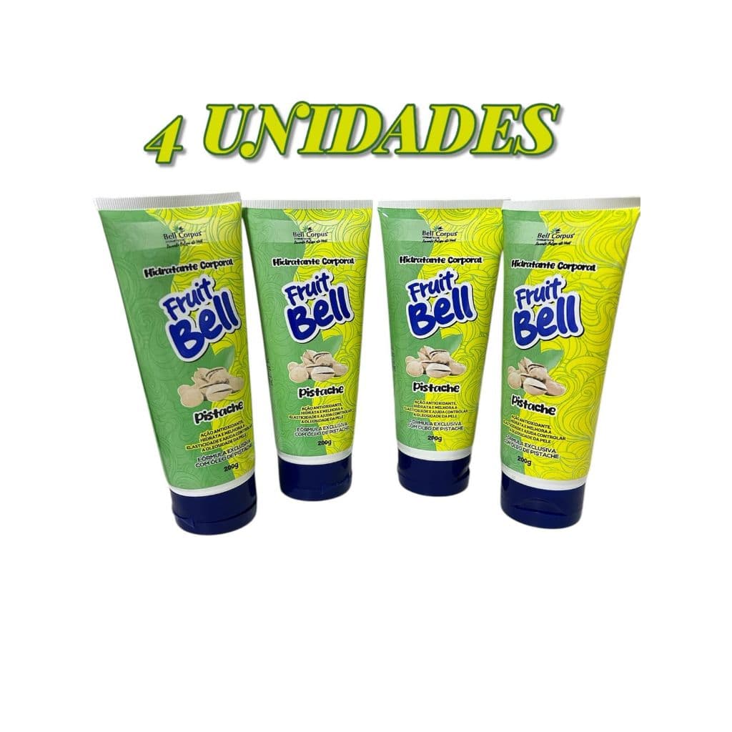 Kit Com 4 Loção Hidratante Corporal FRUIT BELL PISTACHE - Bell Corpus
