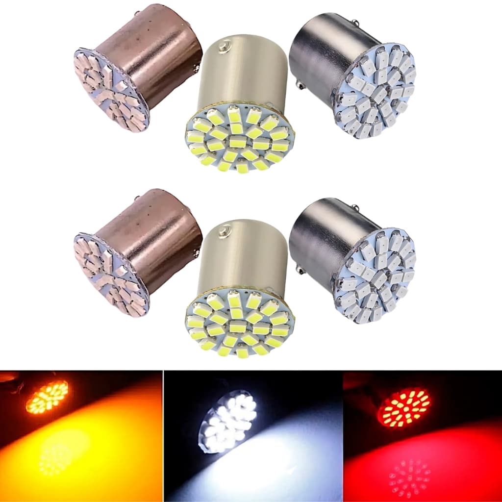 Kit 6 Lâmpada Led Traseira Freio Lânterna Seta Ré Automotivo