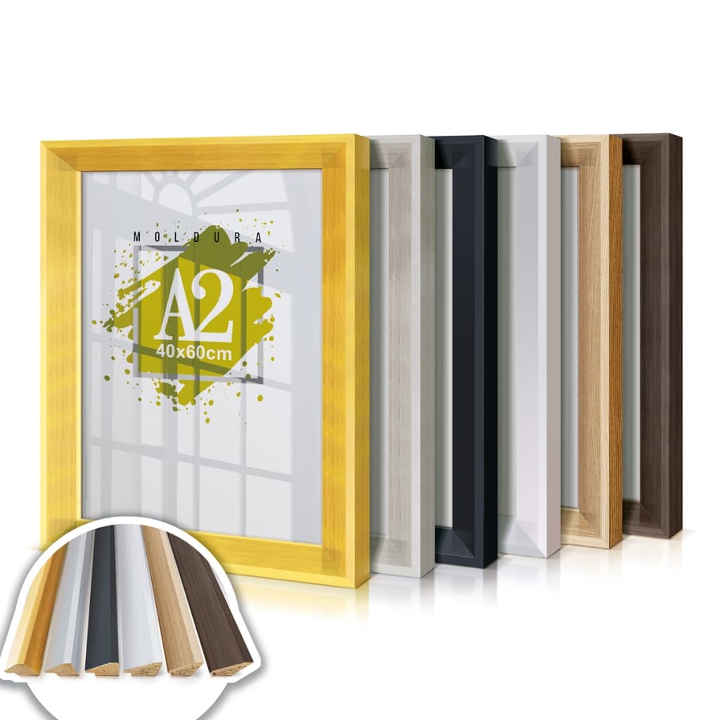 Moldura A2 40x60 Para Quadro Poster Retrato Foto Flex Glass Certificado