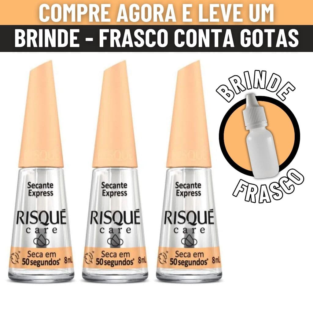 Kit 3 Esmalte Secante Express Risque Seca em 50 Segundos