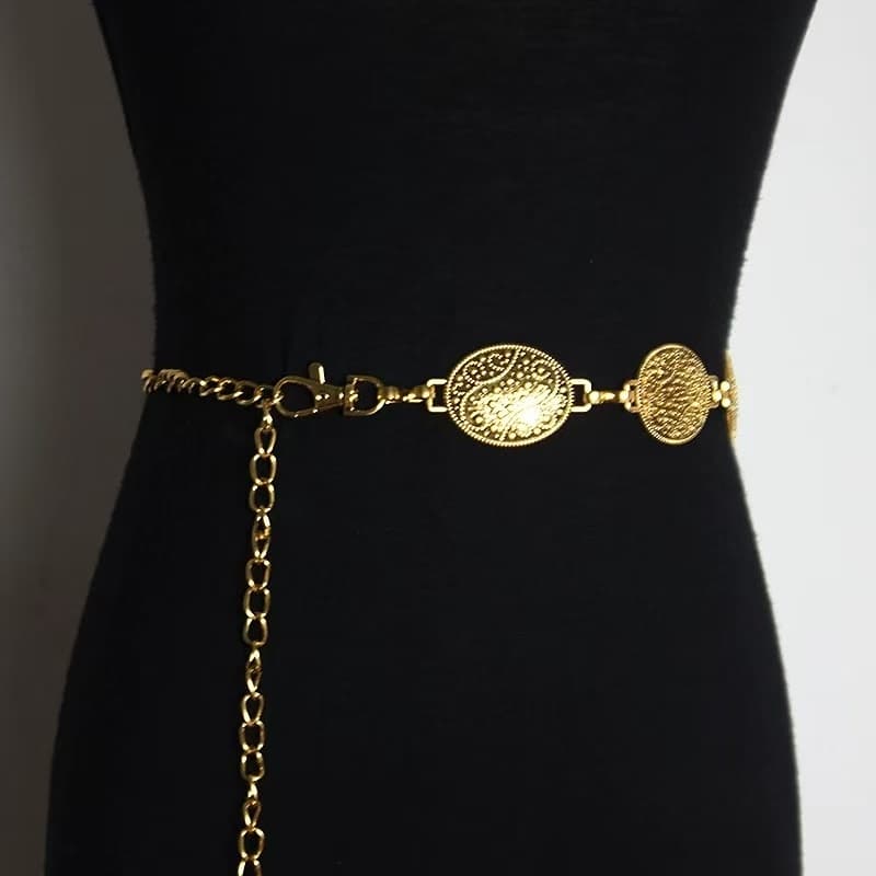 Cintos Feminino Com Corrente dourado e prata De Metal importadoLQZ-19