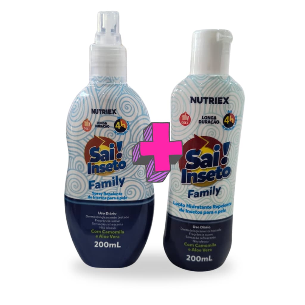 KIT Sai Inseto Family –  Repelente Loção Hidratante + Repelente Spray