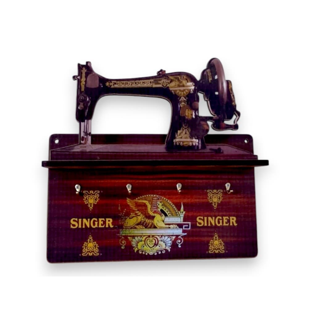 Porta Chaves Decorativo Parede Mdf Maquina De Costura Singer