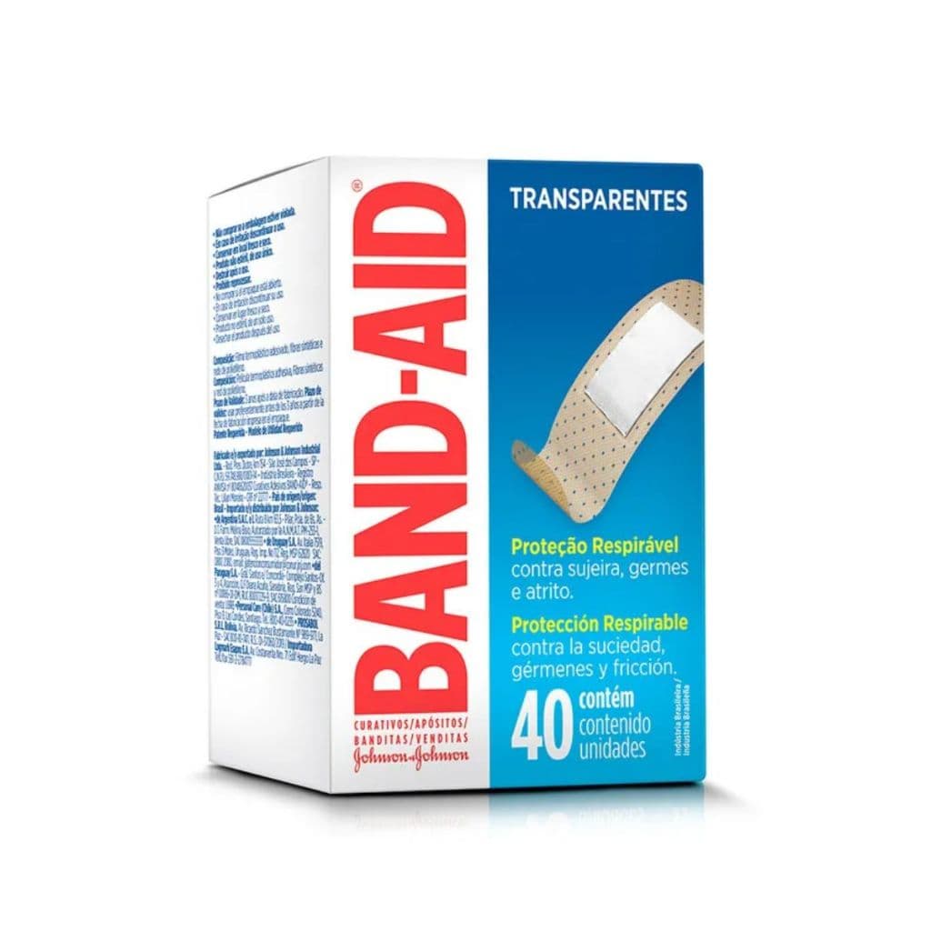 Curativo Band-Aid Transparente com 40 Unidades
