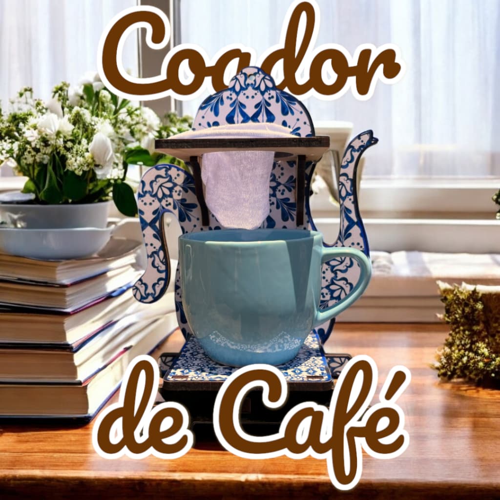 Mini Coador De Café Com Xícara de Porcelana - Bule - Mariquinha - Diversos Modelos