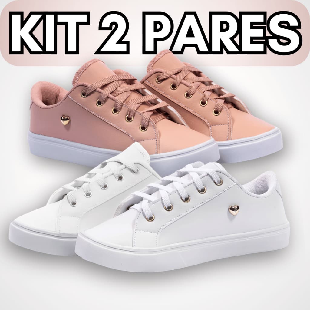 Kit Tenis Feminino Sapatênis Casual Macio Confortável