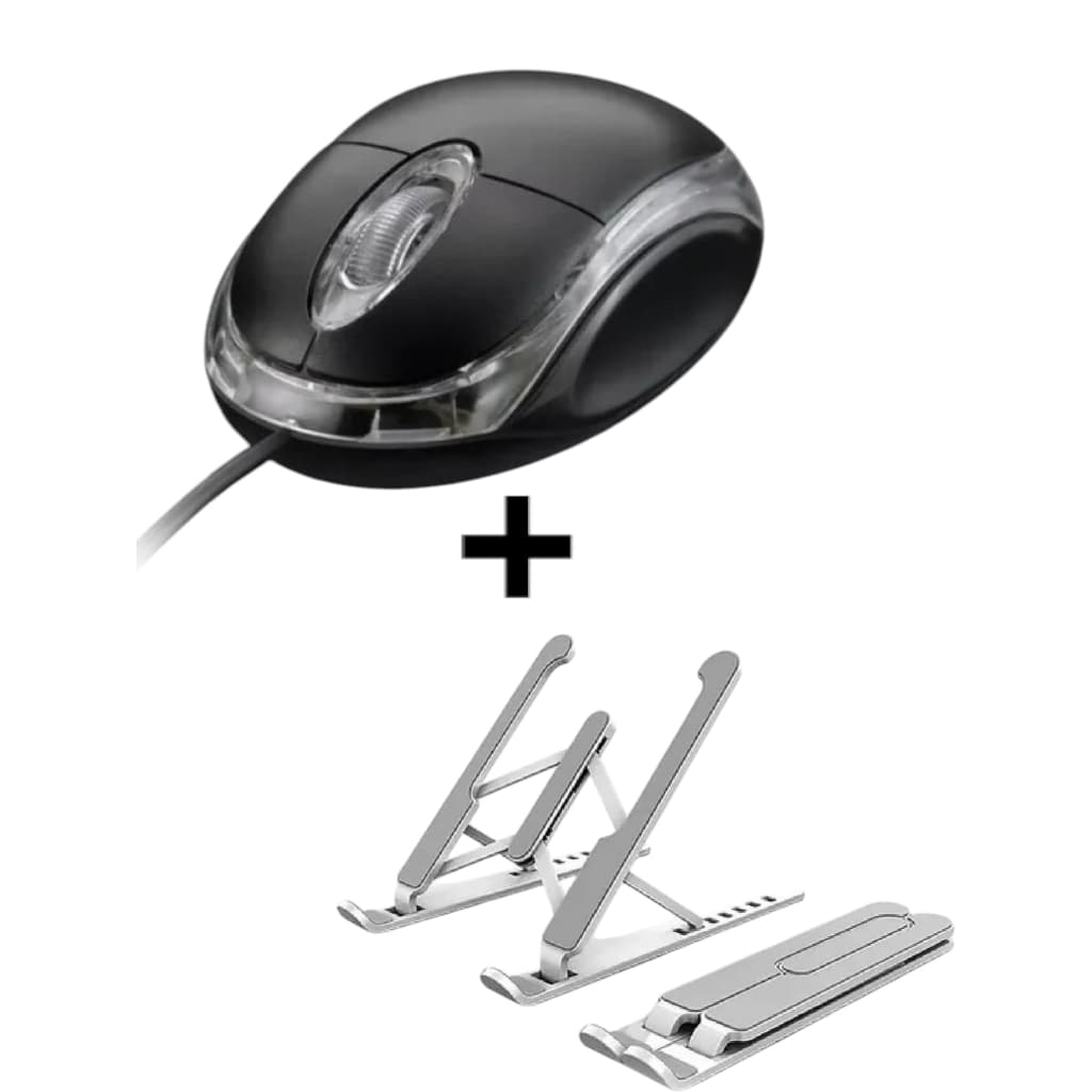 KIT mouse+suporte mouse sem fio suporte p/notebook m01 a1119