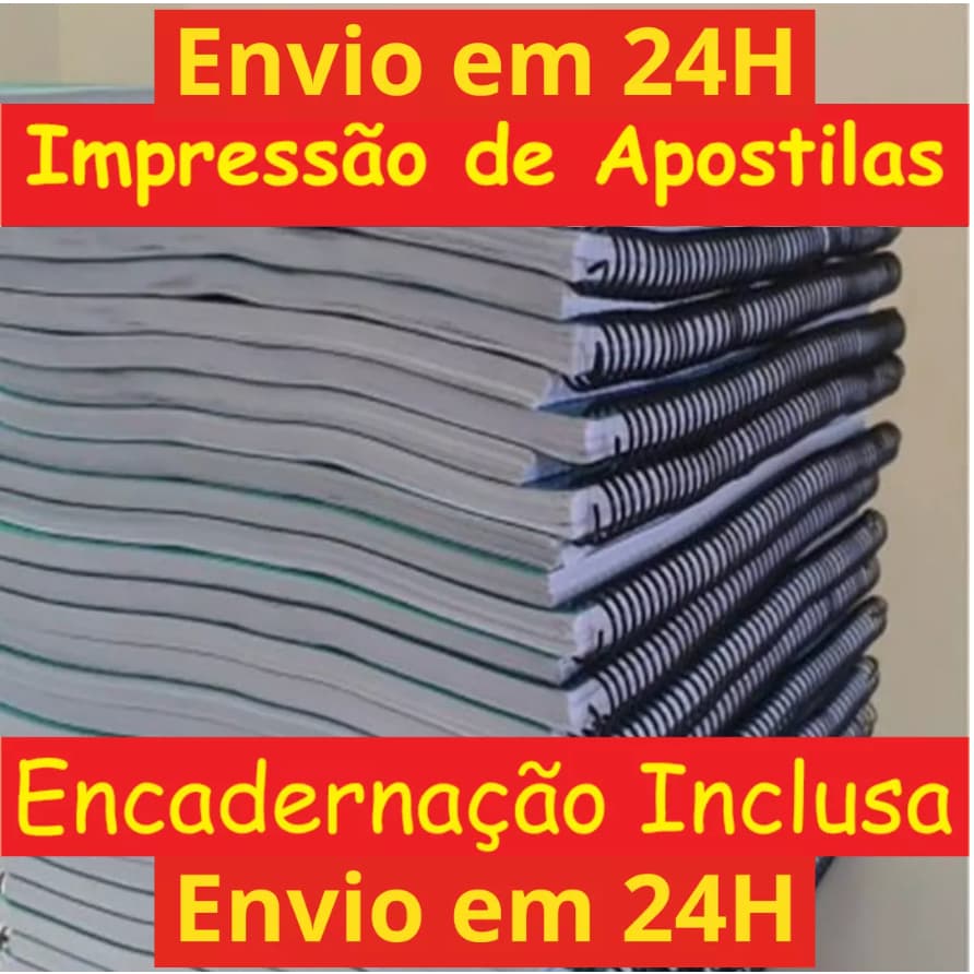 Impressão de Apostila / Até 100 Folhas - 200 Páginas