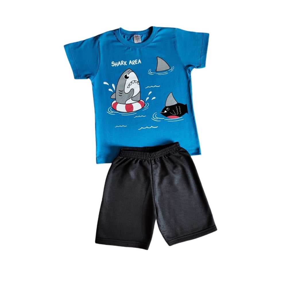 Kit 2 Conjuntos Verão Bermuda E Camiseta Masculino (1 Ao 16)