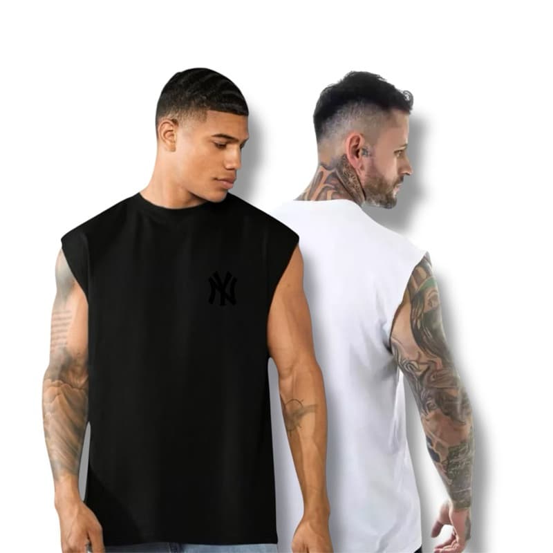 Regata Masculina Blusa Larga Cavada Oversized Streetwear Algodão Alta Qualidade Premium Básica Treino Academia Machão