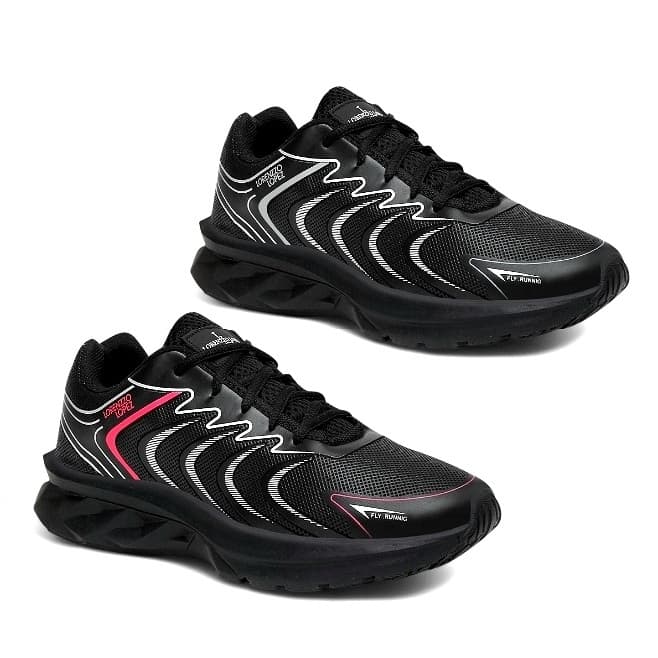 Tenis Preto Feminino/Masculino Preto Kit 2 Pares Para Academia Caminhada