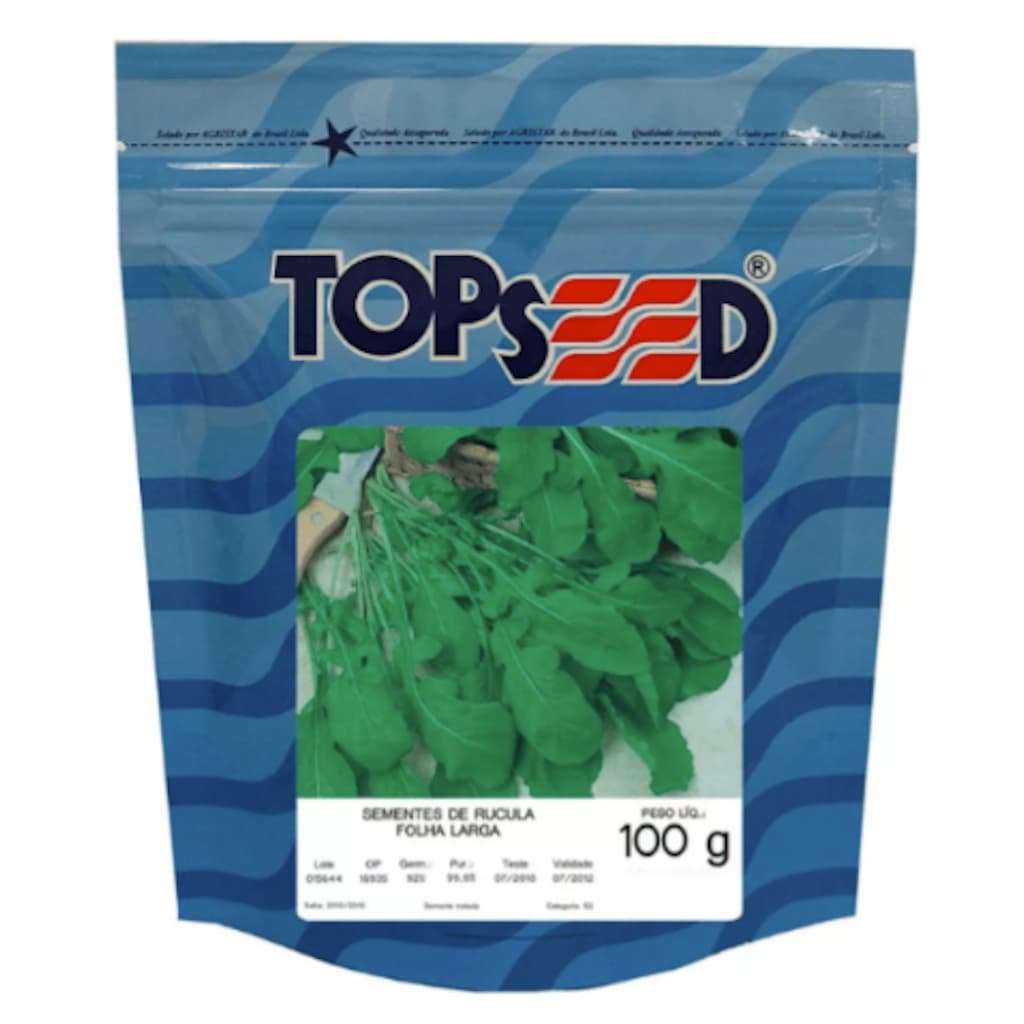 Sementes Agristar Rúcula Folha Larga 100g Topseed Importada